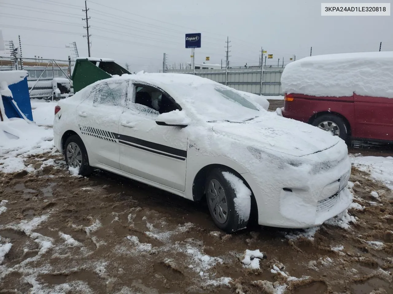 2020 Kia Rio Lx VIN: 3KPA24AD1LE320818 Lot: 79598364