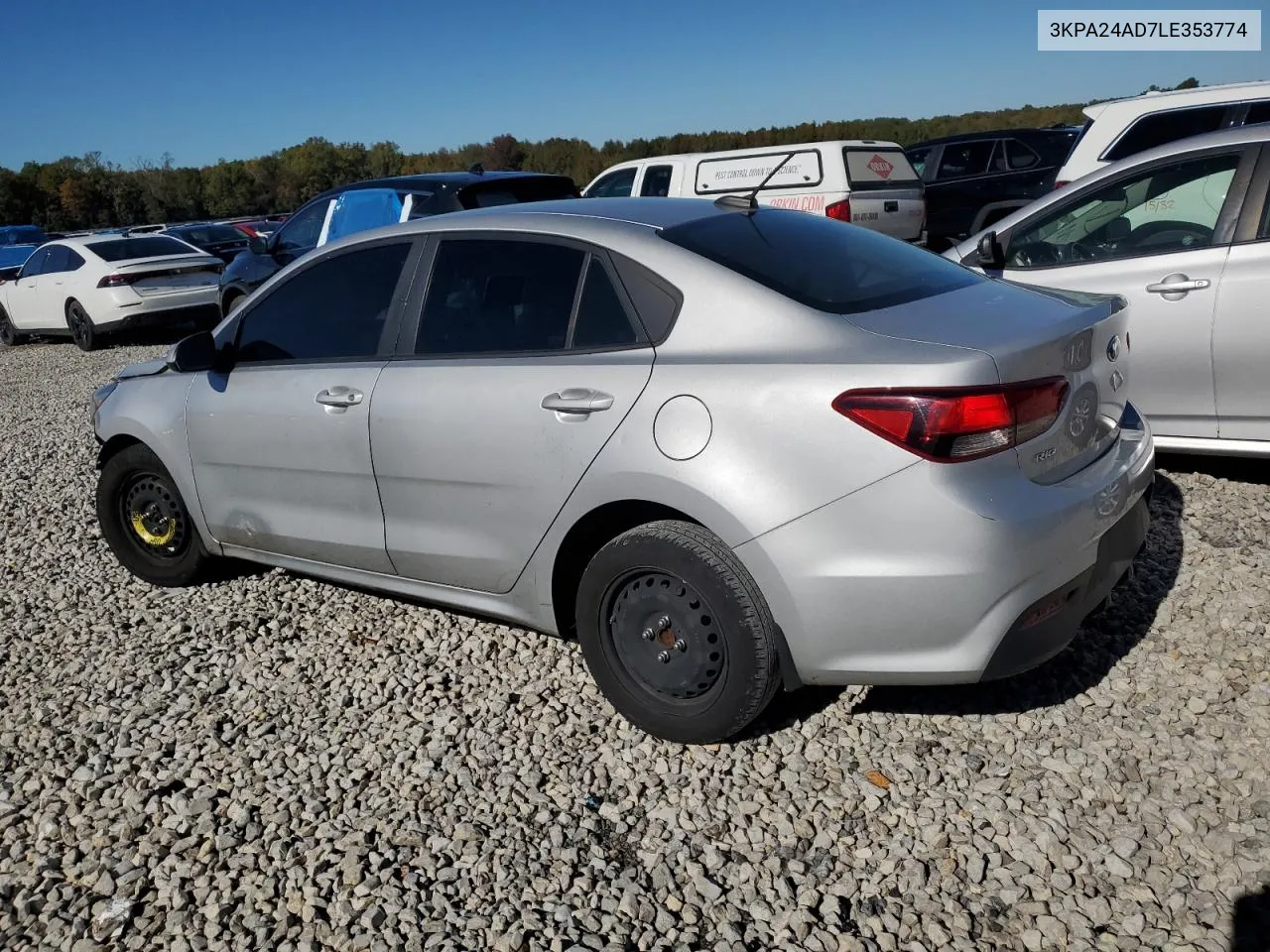 2020 Kia Rio Lx VIN: 3KPA24AD7LE353774 Lot: 80362974