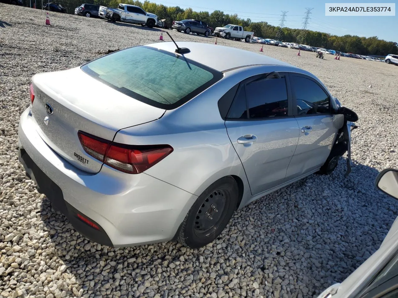 2020 Kia Rio Lx VIN: 3KPA24AD7LE353774 Lot: 80362974