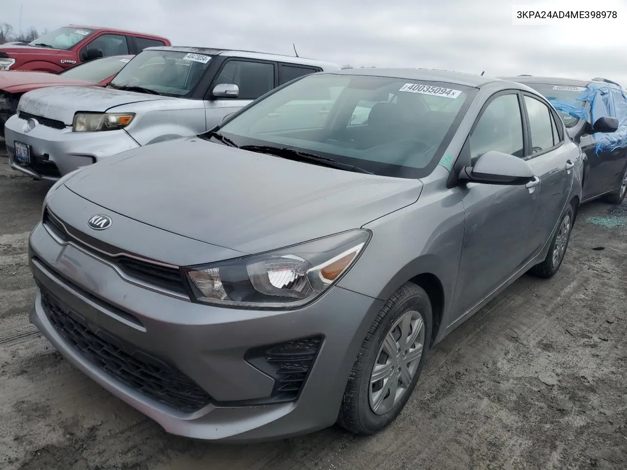 2021 Kia Rio Lx VIN: 3KPA24AD4ME398978 Lot: 40035094