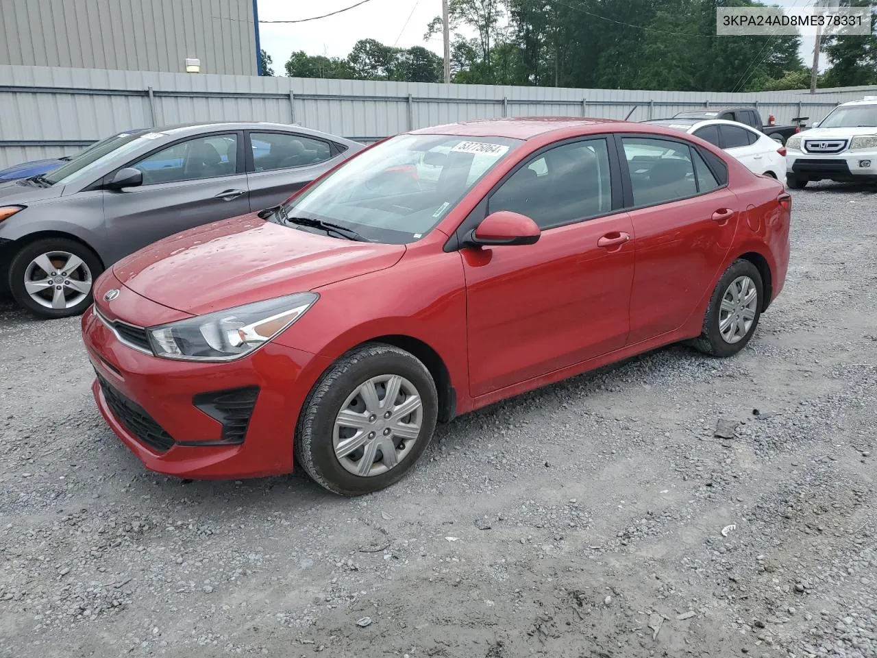 2021 Kia Rio Lx VIN: 3KPA24AD8ME378331 Lot: 53775064