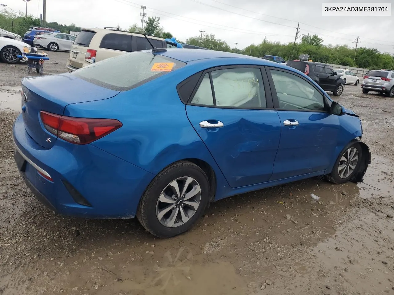 3KPA24AD3ME381704 2021 Kia Rio Lx