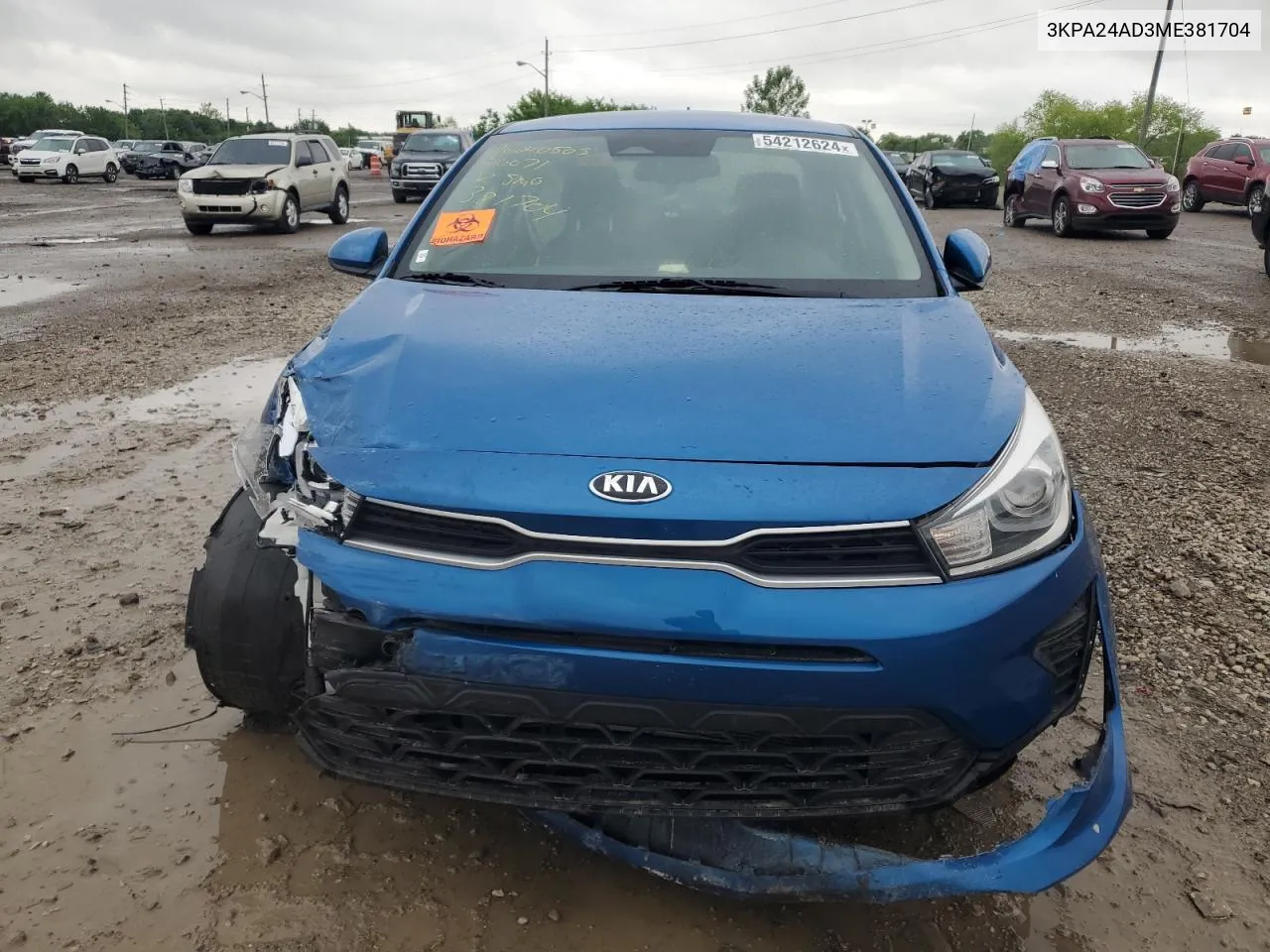 2021 Kia Rio Lx VIN: 3KPA24AD3ME381704 Lot: 54212624