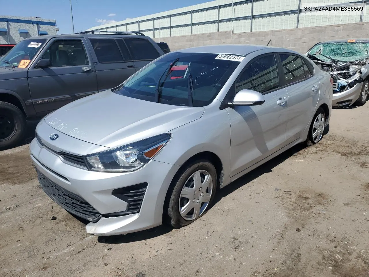 2021 Kia Rio Lx VIN: 3KPA24AD4ME386569 Lot: 56962574