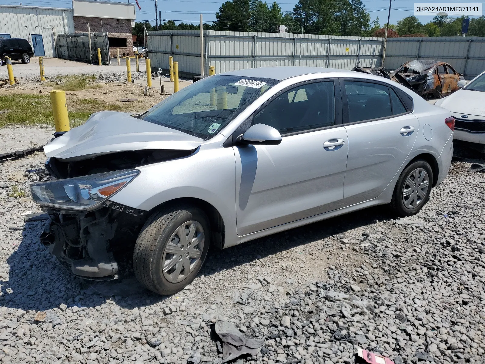 2021 Kia Rio Lx VIN: 3KPA24AD1ME371141 Lot: 66908414