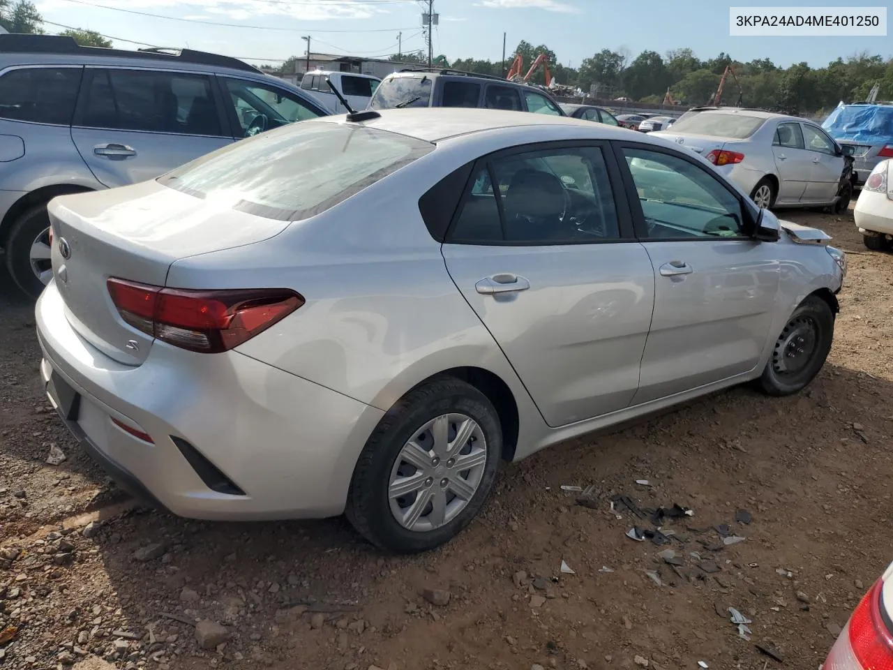 2021 Kia Rio Lx VIN: 3KPA24AD4ME401250 Lot: 68618704