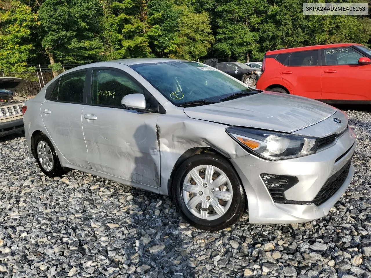 2021 Kia Rio Lx VIN: 3KPA24AD2ME406253 Lot: 68713764