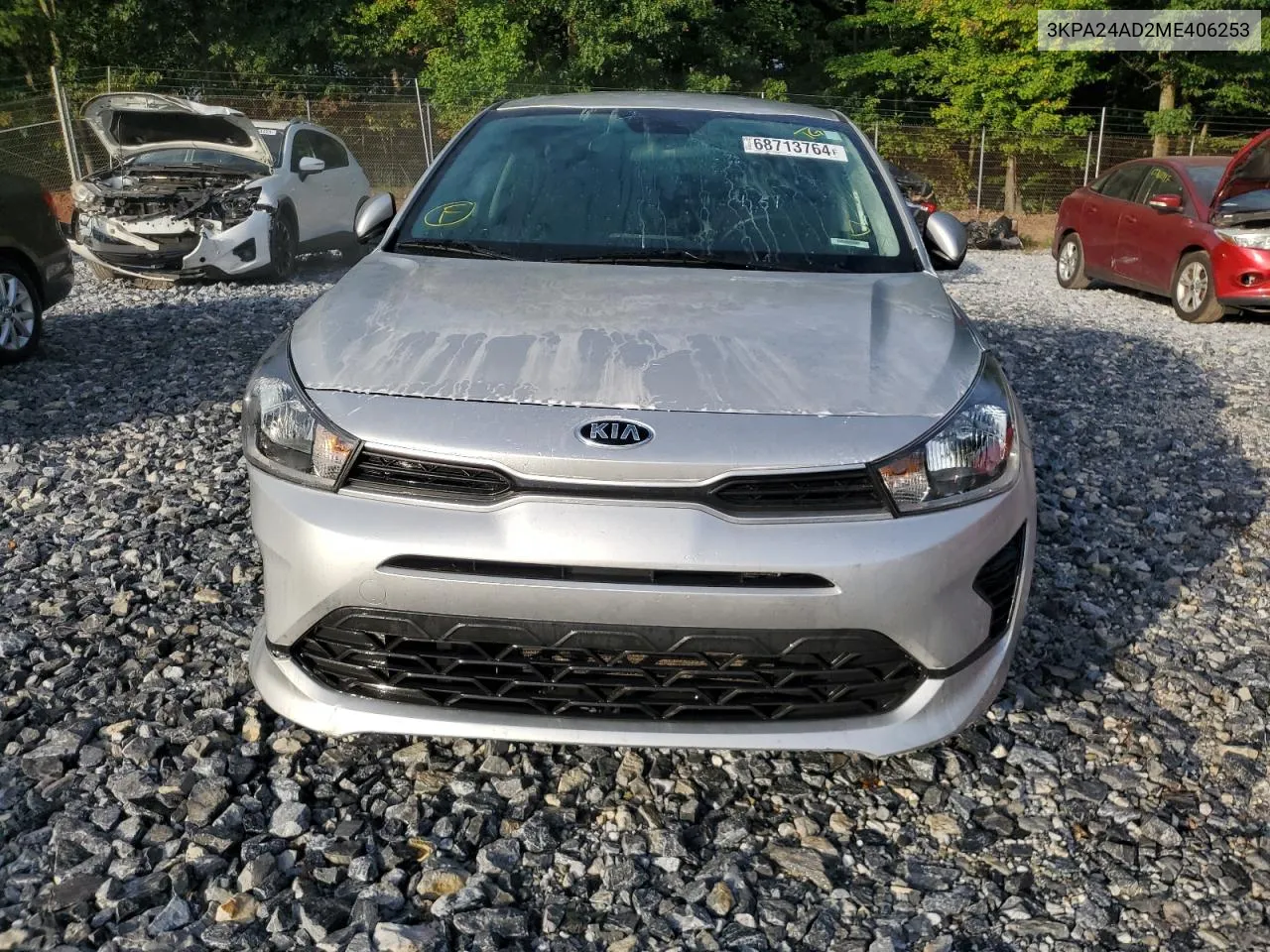 2021 Kia Rio Lx VIN: 3KPA24AD2ME406253 Lot: 68713764