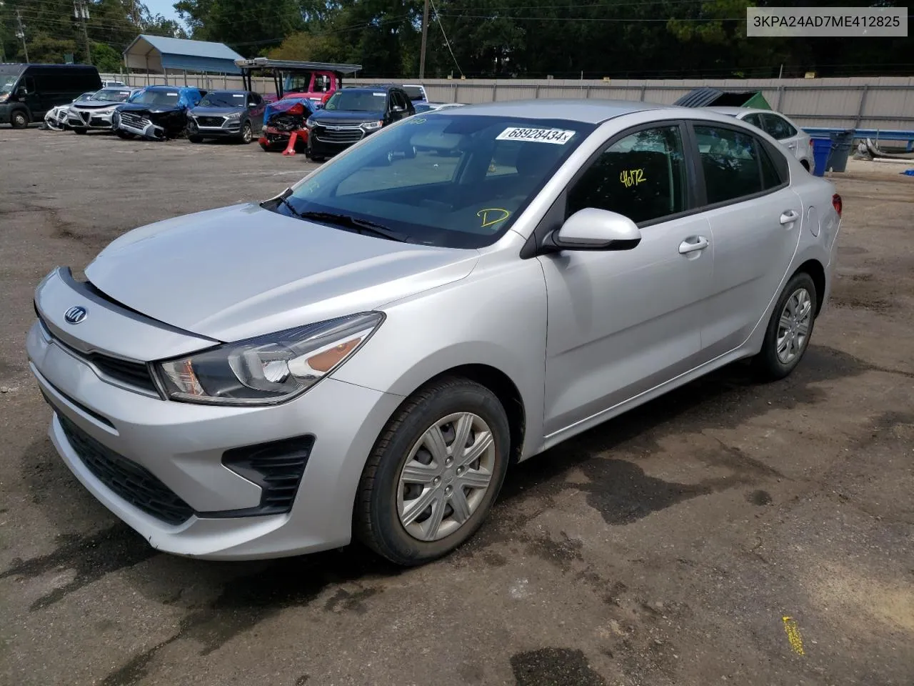 2021 Kia Rio Lx VIN: 3KPA24AD7ME412825 Lot: 68928434