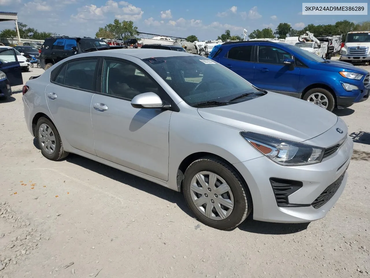 2021 Kia Rio Lx VIN: 3KPA24AD9ME386289 Lot: 69870554