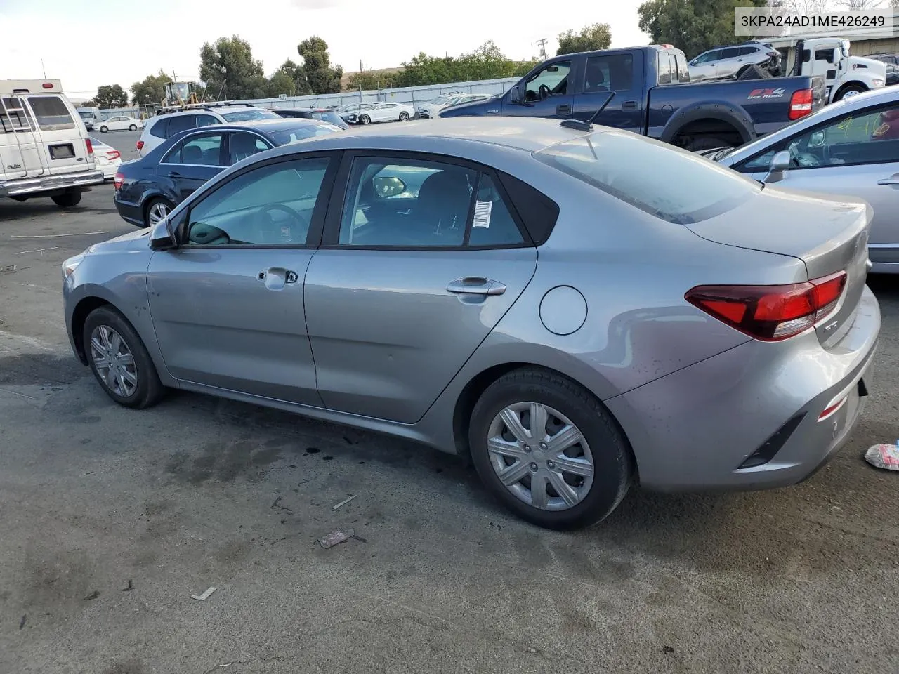 2021 Kia Rio Lx VIN: 3KPA24AD1ME426249 Lot: 70853294