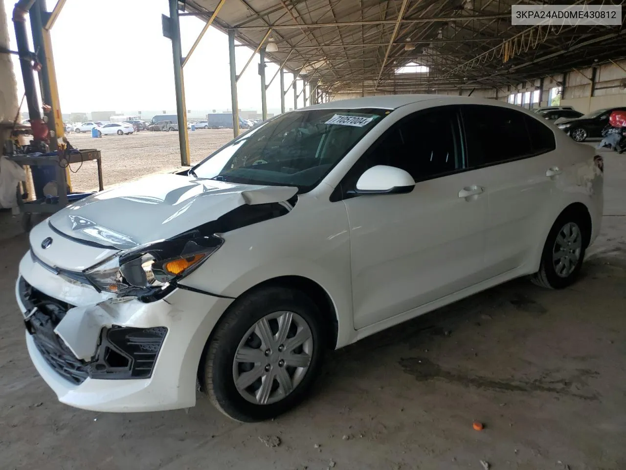 2021 Kia Rio Lx VIN: 3KPA24AD0ME430812 Lot: 71057004