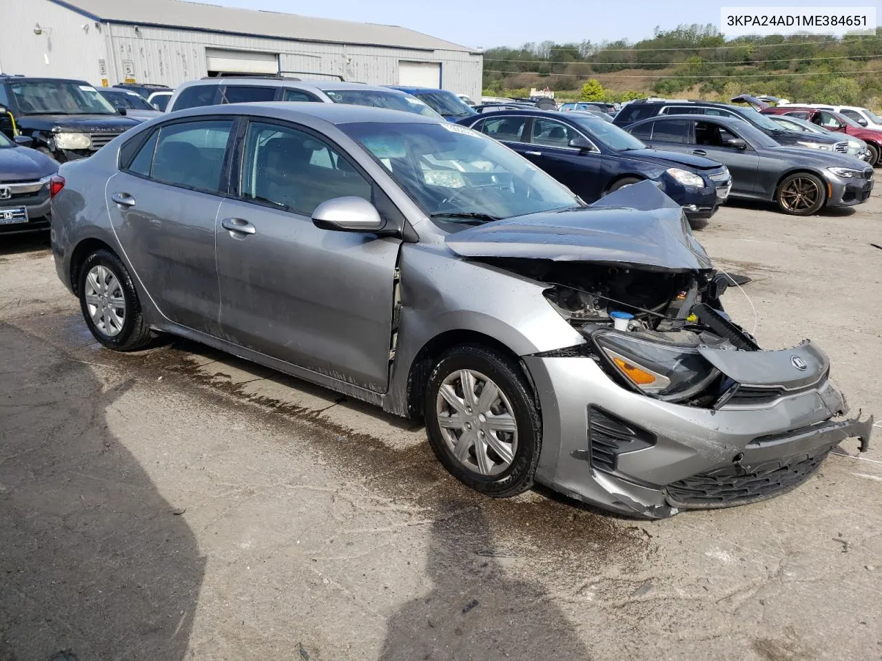 2021 Kia Rio Lx VIN: 3KPA24AD1ME384651 Lot: 73682694