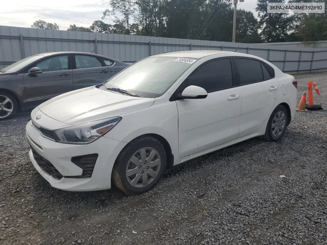 2021 Kia Rio Lx VIN: 3KPA24AD4ME392890 Lot: 74504554