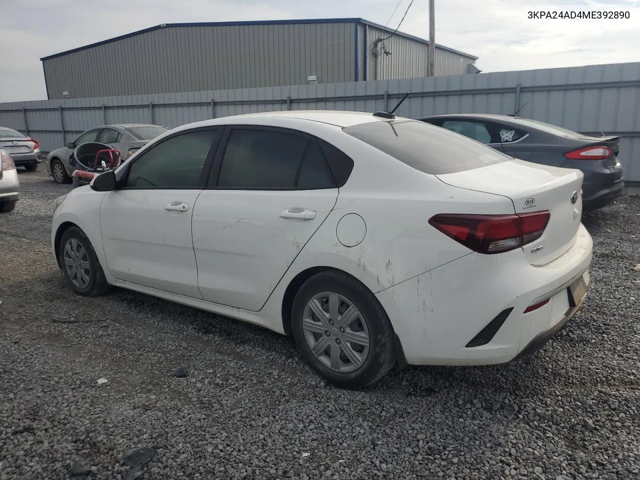 2021 Kia Rio Lx VIN: 3KPA24AD4ME392890 Lot: 74504554