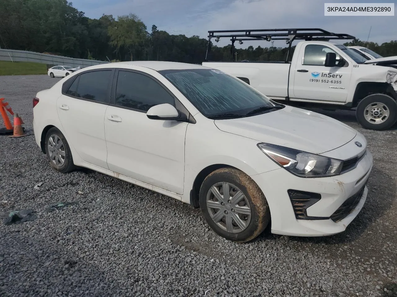 2021 Kia Rio Lx VIN: 3KPA24AD4ME392890 Lot: 74504554