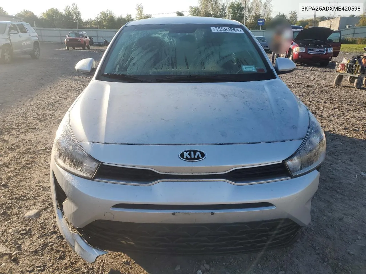 2021 Kia Rio S VIN: 3KPA25ADXME420598 Lot: 75594564