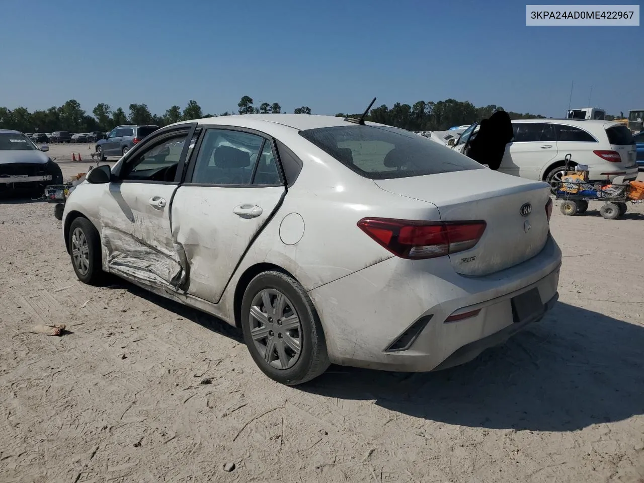 2021 Kia Rio Lx VIN: 3KPA24AD0ME422967 Lot: 75660844