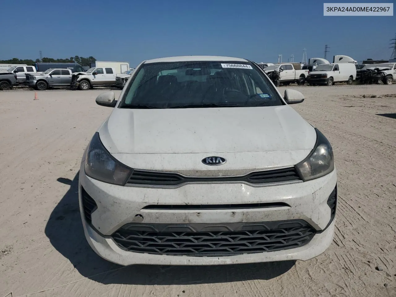 2021 Kia Rio Lx VIN: 3KPA24AD0ME422967 Lot: 75660844