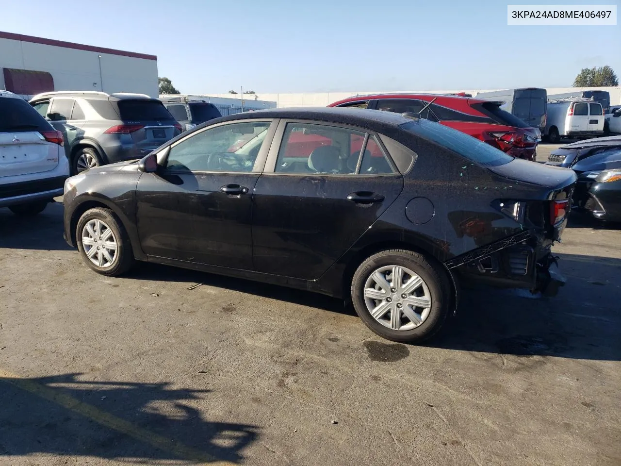 2021 Kia Rio Lx VIN: 3KPA24AD8ME406497 Lot: 76176334