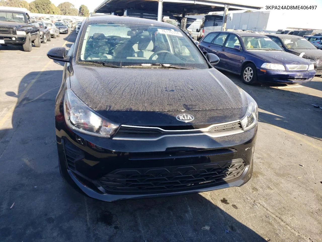 2021 Kia Rio Lx VIN: 3KPA24AD8ME406497 Lot: 76176334