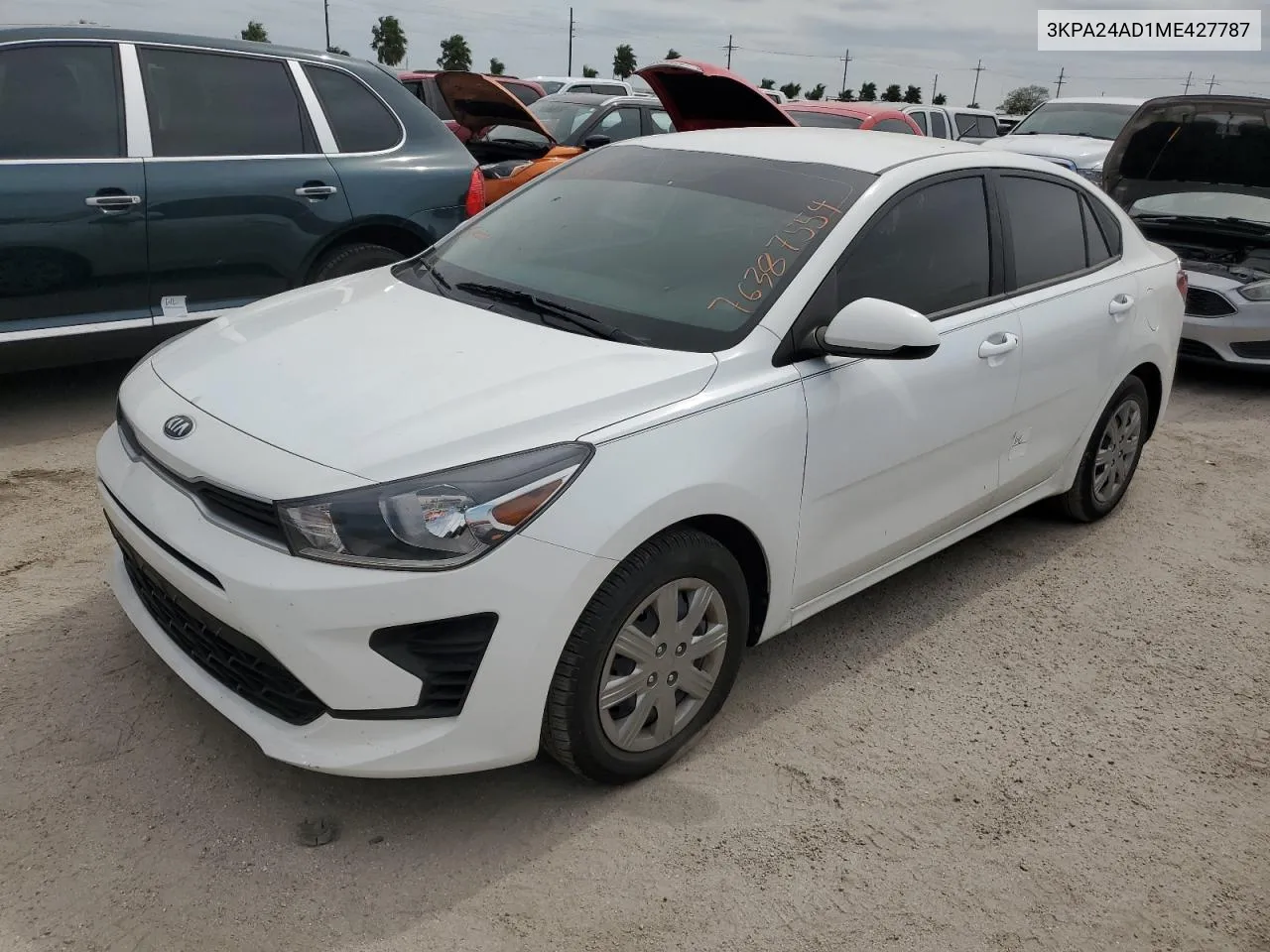 2021 Kia Rio Lx VIN: 3KPA24AD1ME427787 Lot: 76387554