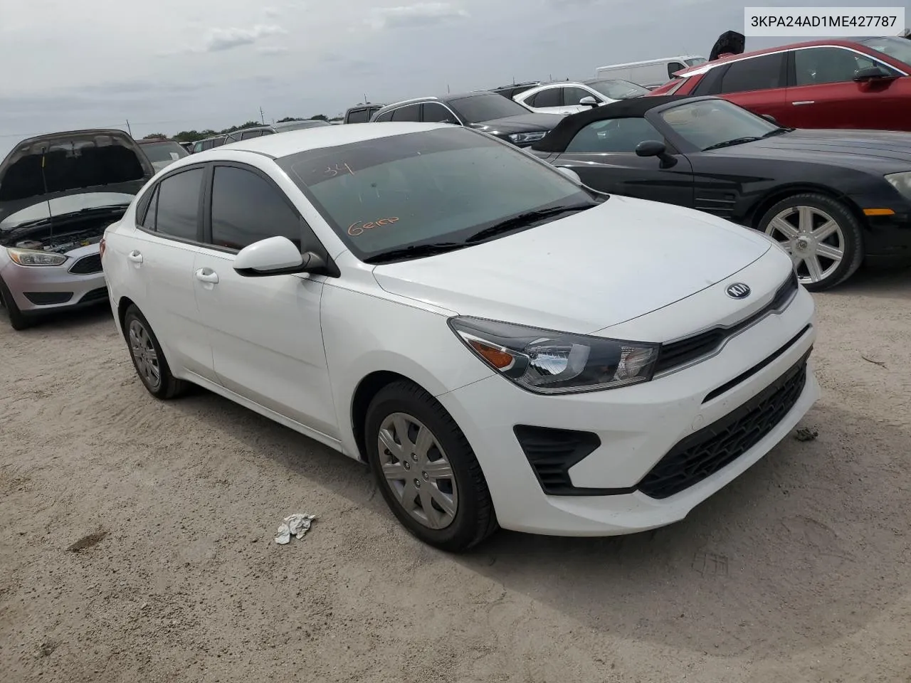 2021 Kia Rio Lx VIN: 3KPA24AD1ME427787 Lot: 76387554