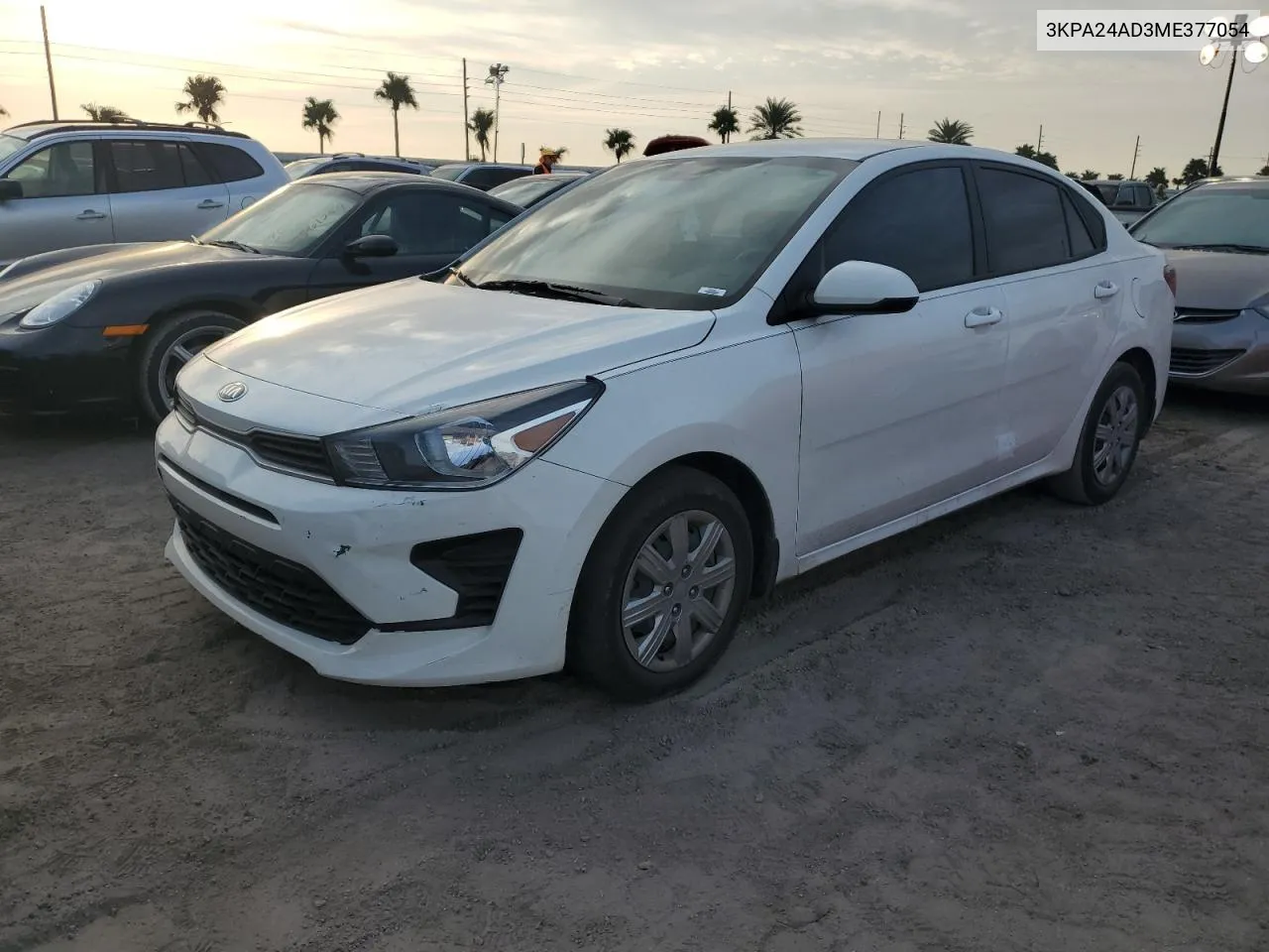 2021 Kia Rio Lx VIN: 3KPA24AD3ME377054 Lot: 76581154