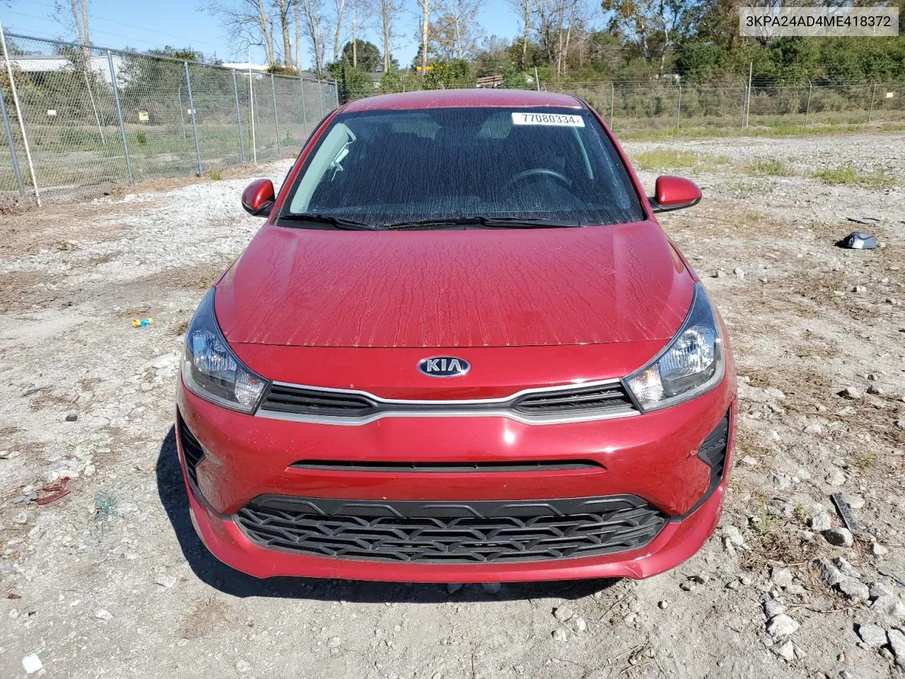 2021 Kia Rio Lx VIN: 3KPA24AD4ME418372 Lot: 77080334