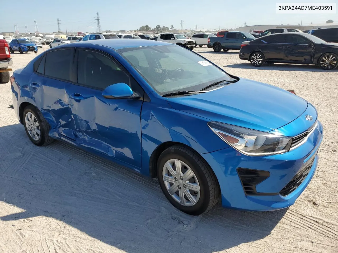 2021 Kia Rio Lx VIN: 3KPA24AD7ME403591 Lot: 77167834