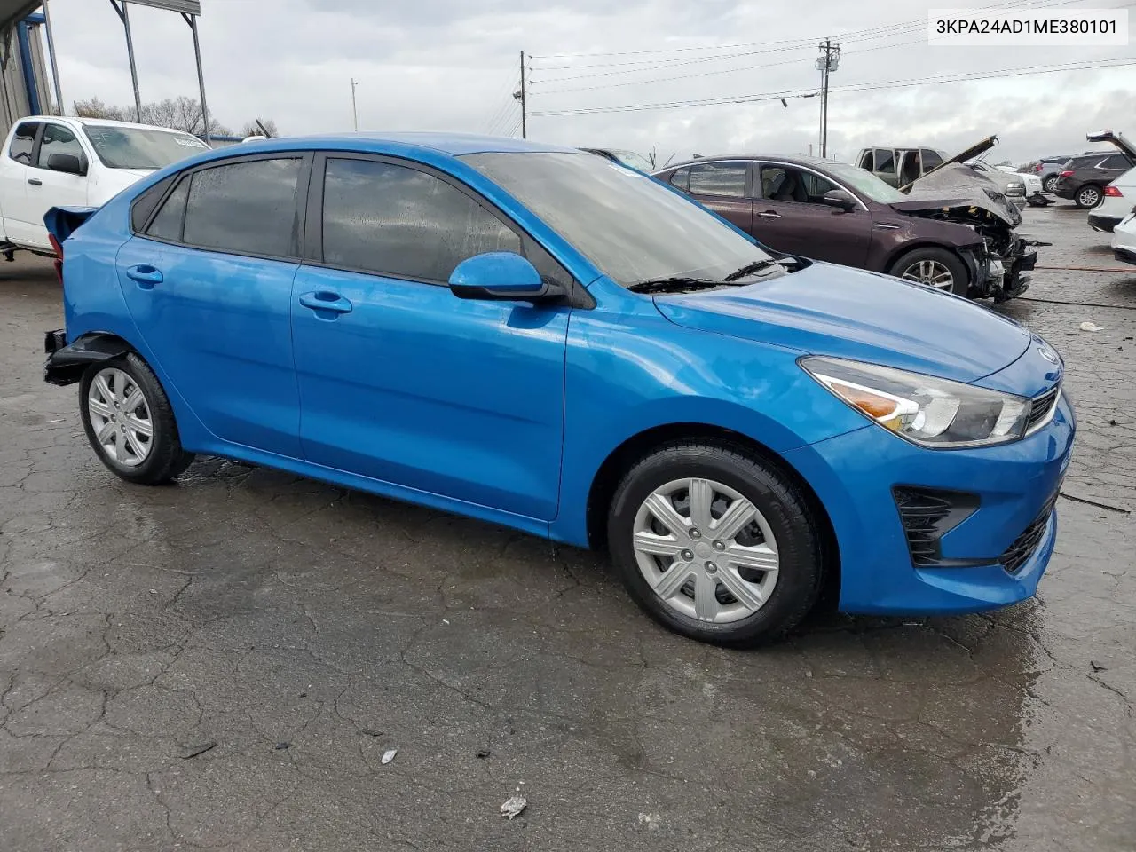 2021 Kia Rio Lx VIN: 3KPA24AD1ME380101 Lot: 80733874