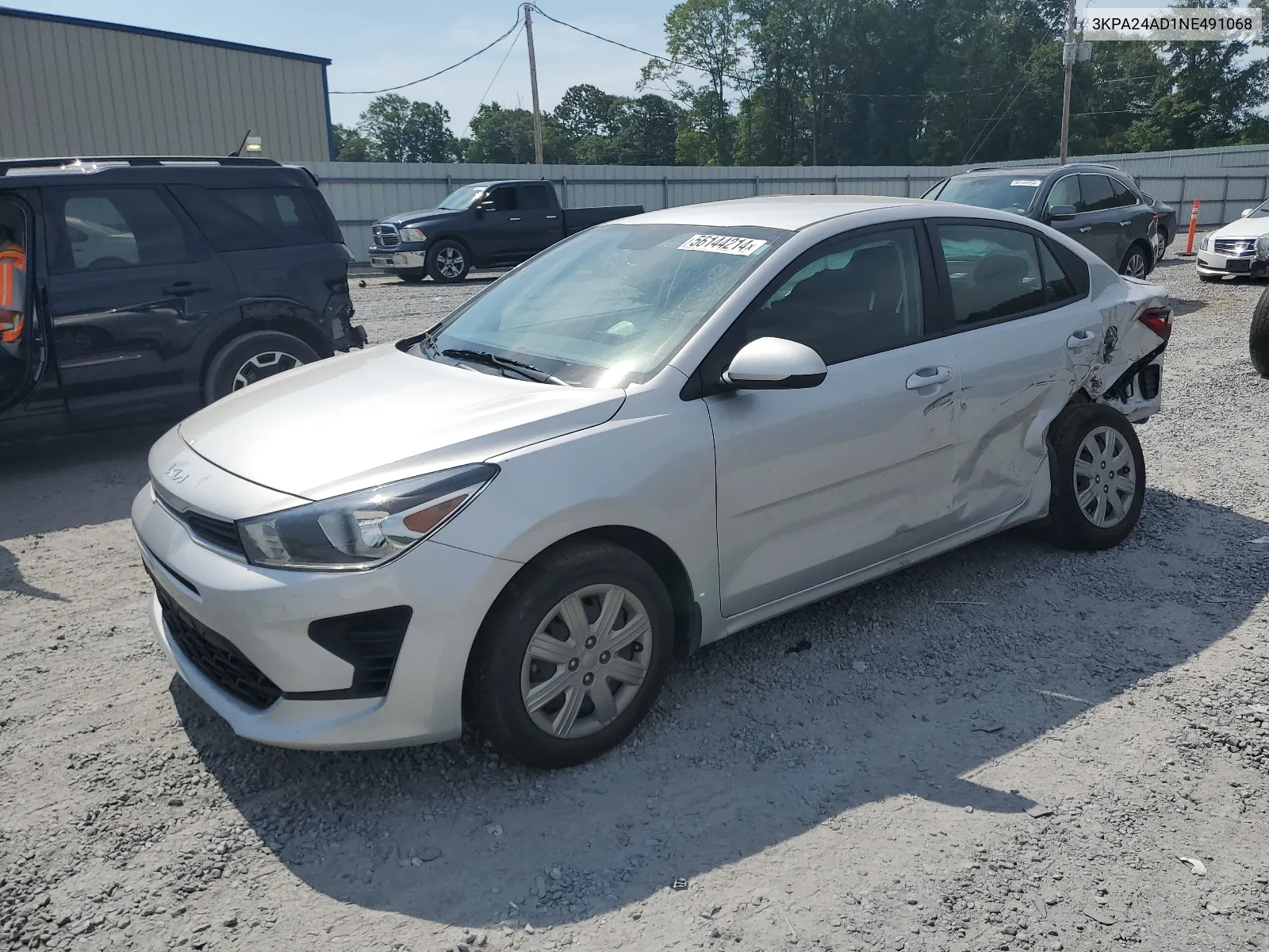 2022 Kia Rio Lx VIN: 3KPA24AD1NE491068 Lot: 56144214