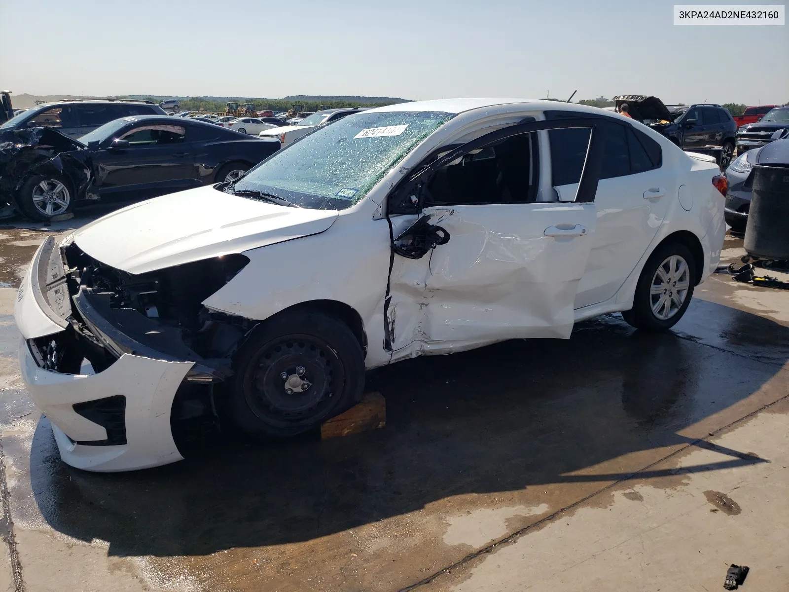 2022 Kia Rio Lx VIN: 3KPA24AD2NE432160 Lot: 62414104