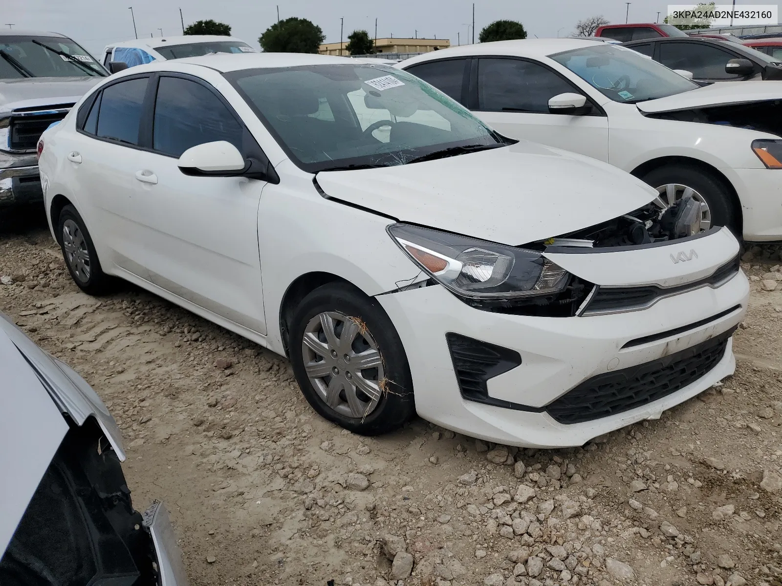 2022 Kia Rio Lx VIN: 3KPA24AD2NE432160 Lot: 62414104