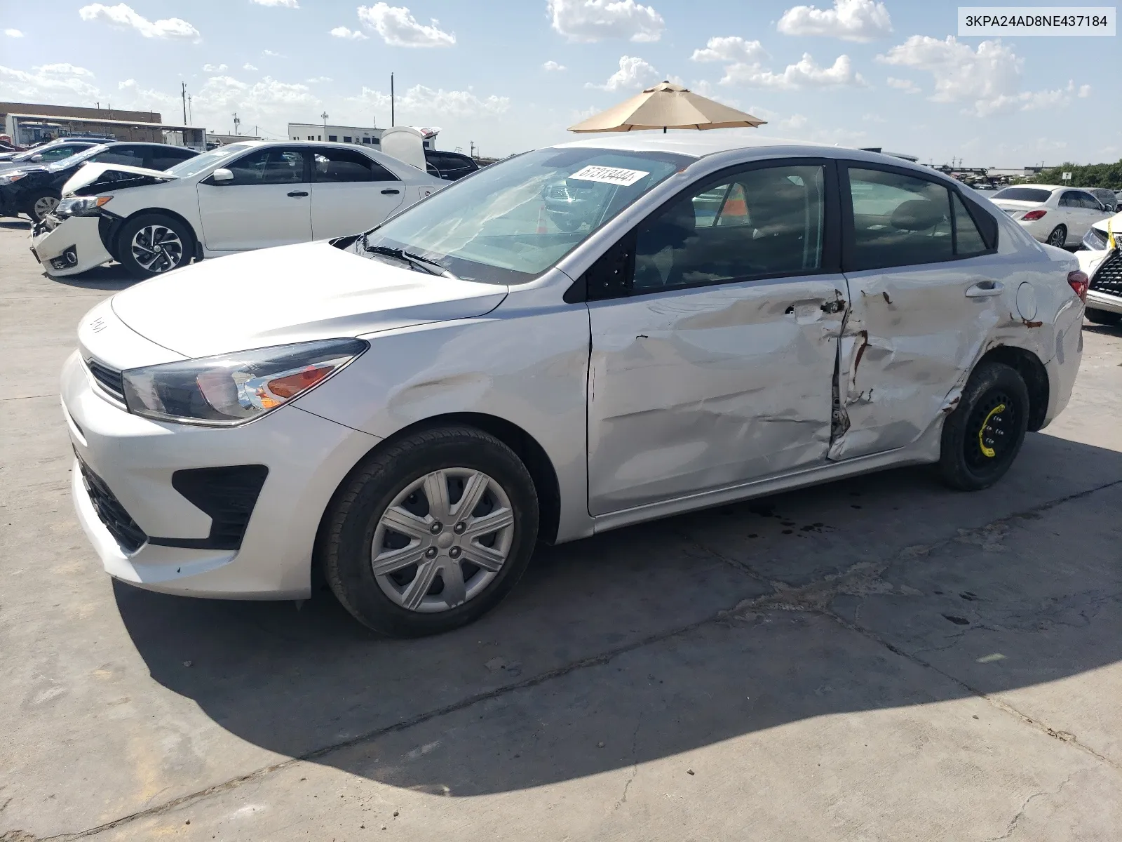 3KPA24AD8NE437184 2022 Kia Rio Lx