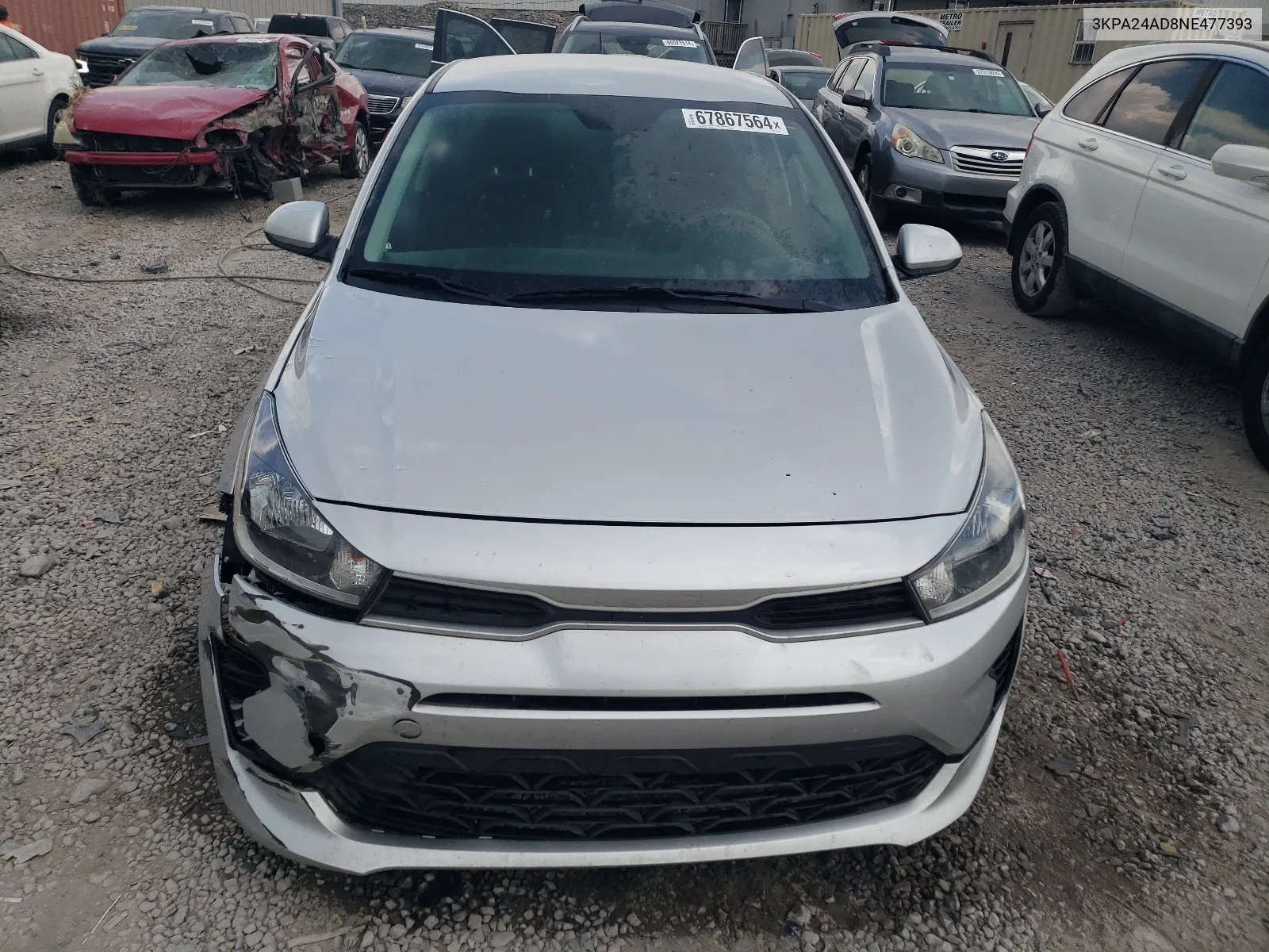 2022 Kia Rio Lx VIN: 3KPA24AD8NE477393 Lot: 67867564