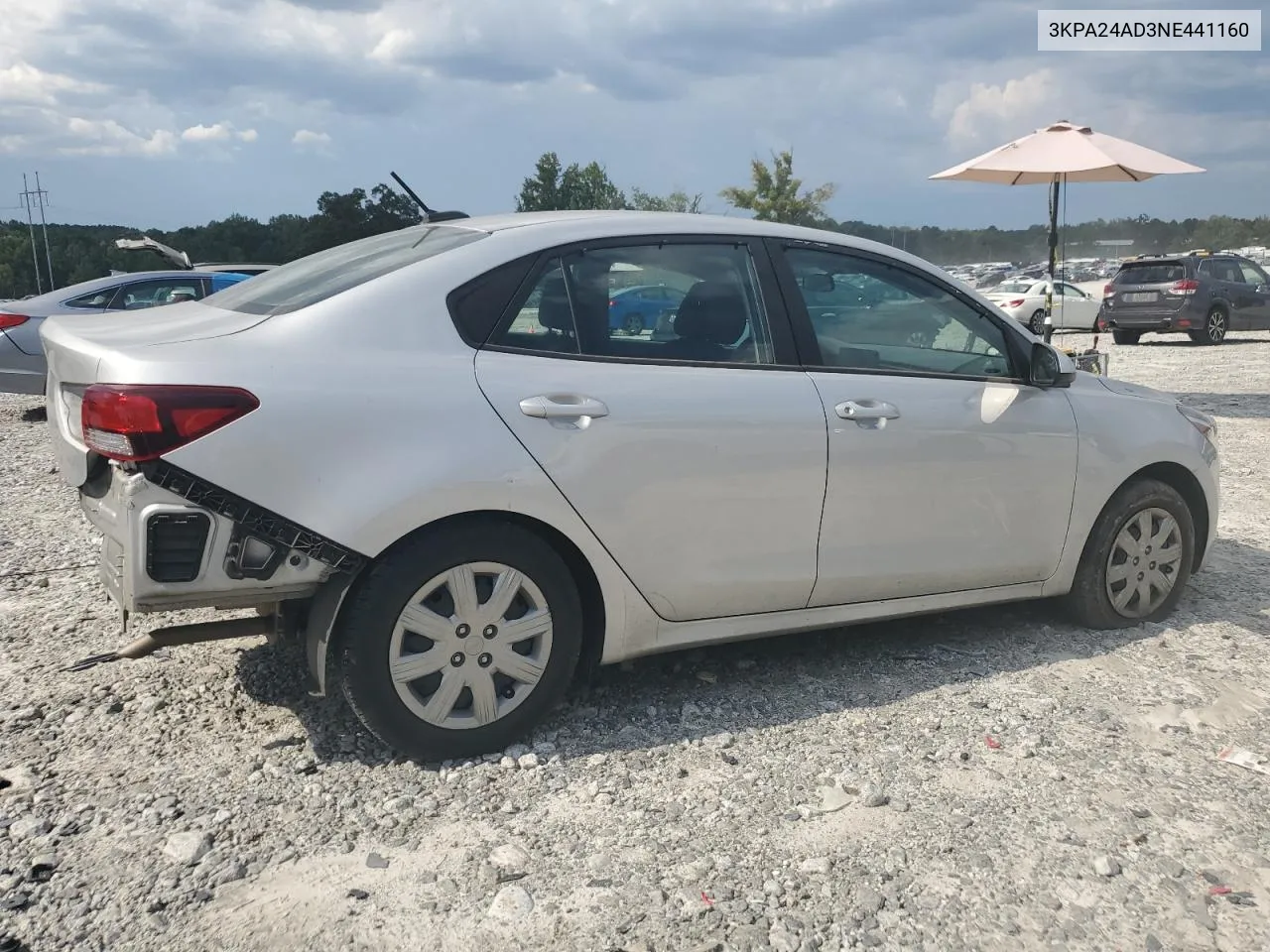 2022 Kia Rio Lx VIN: 3KPA24AD3NE441160 Lot: 69461154