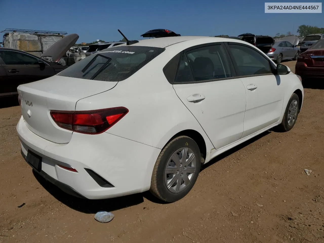 2022 Kia Rio Lx VIN: 3KPA24AD4NE444567 Lot: 70631024