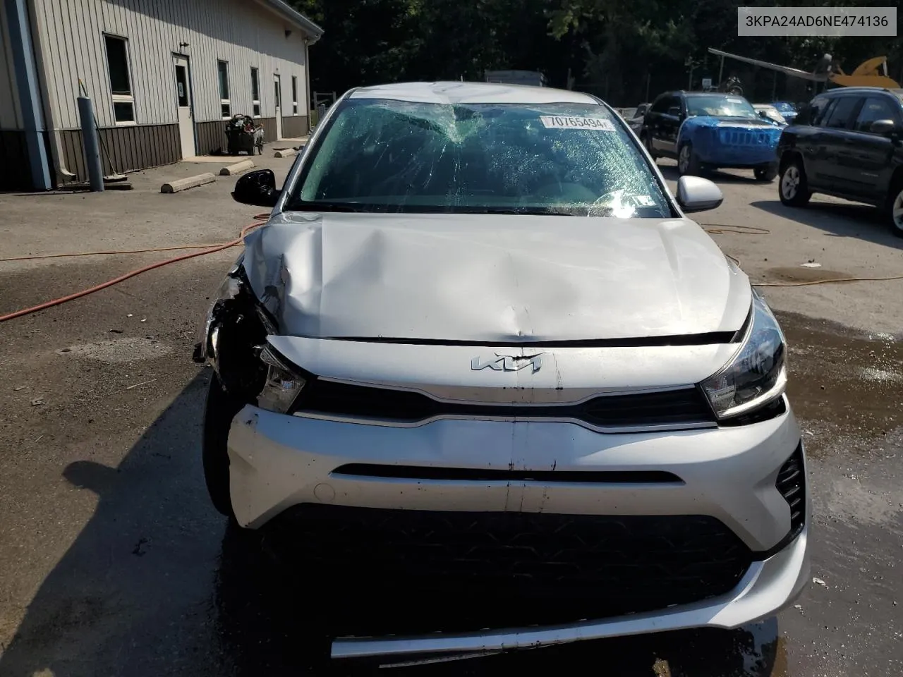 2022 Kia Rio Lx VIN: 3KPA24AD6NE474136 Lot: 70765494