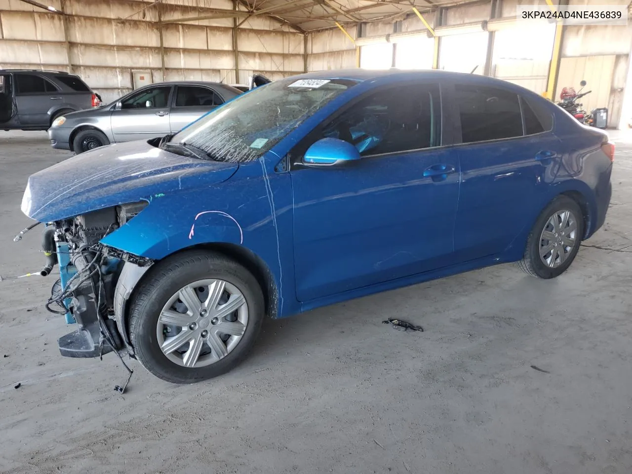 2022 Kia Rio Lx VIN: 3KPA24AD4NE436839 Lot: 71384834