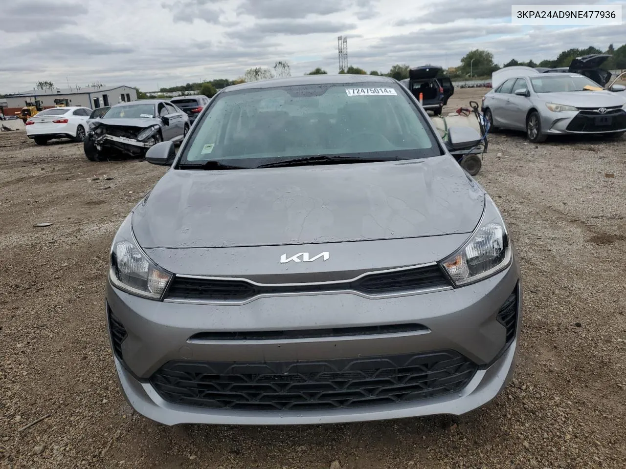 2022 Kia Rio Lx VIN: 3KPA24AD9NE477936 Lot: 72475014