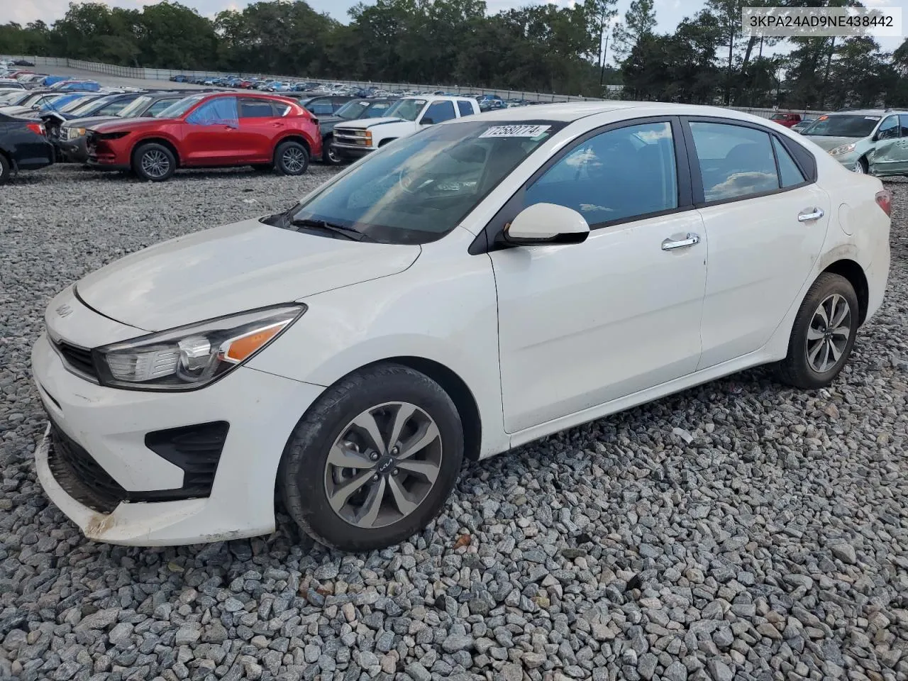 2022 Kia Rio Lx VIN: 3KPA24AD9NE438442 Lot: 72580774