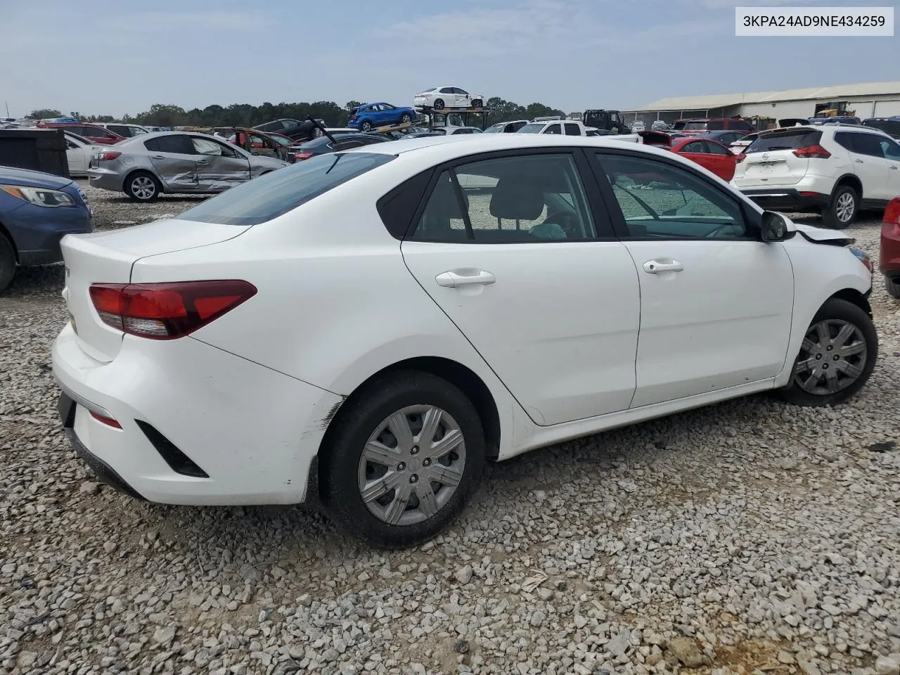 2022 Kia Rio Lx VIN: 3KPA24AD9NE434259 Lot: 72827574