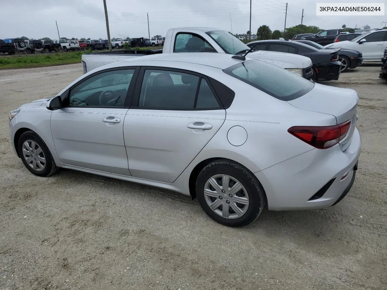 2022 Kia Rio Lx VIN: 3KPA24AD6NE506244 Lot: 74147384