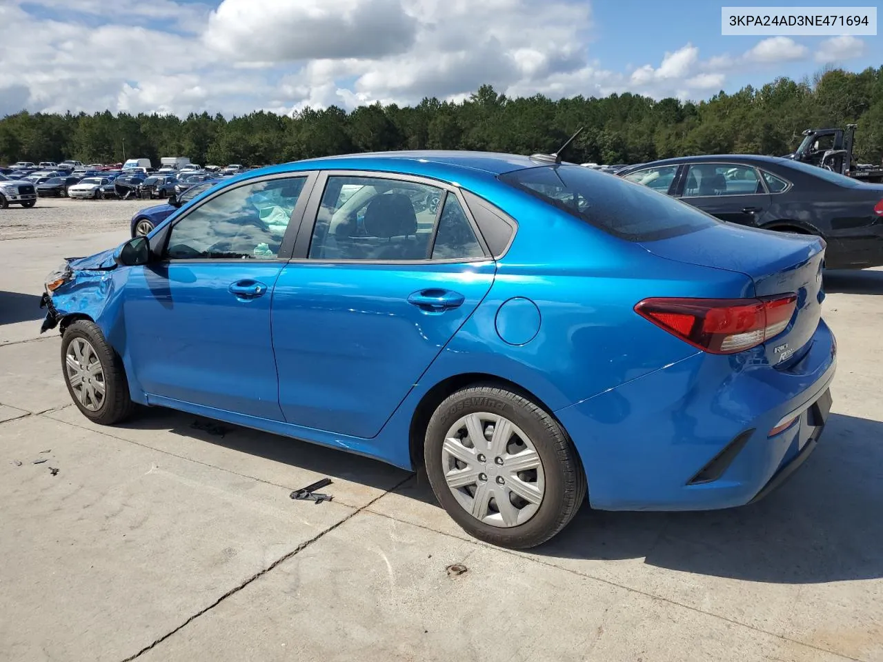 2022 Kia Rio Lx VIN: 3KPA24AD3NE471694 Lot: 74177444