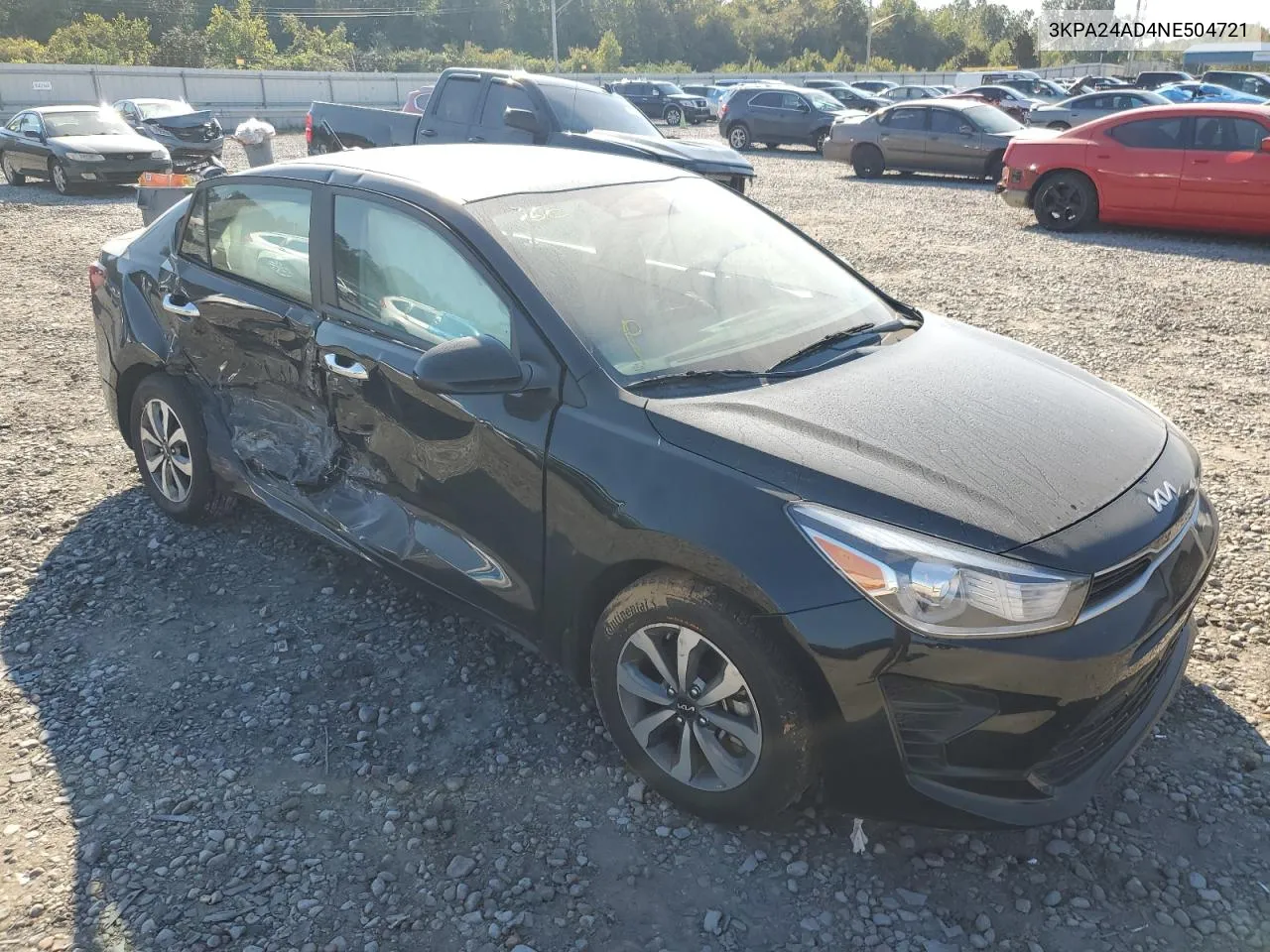 2022 Kia Rio Lx VIN: 3KPA24AD4NE504721 Lot: 74352414