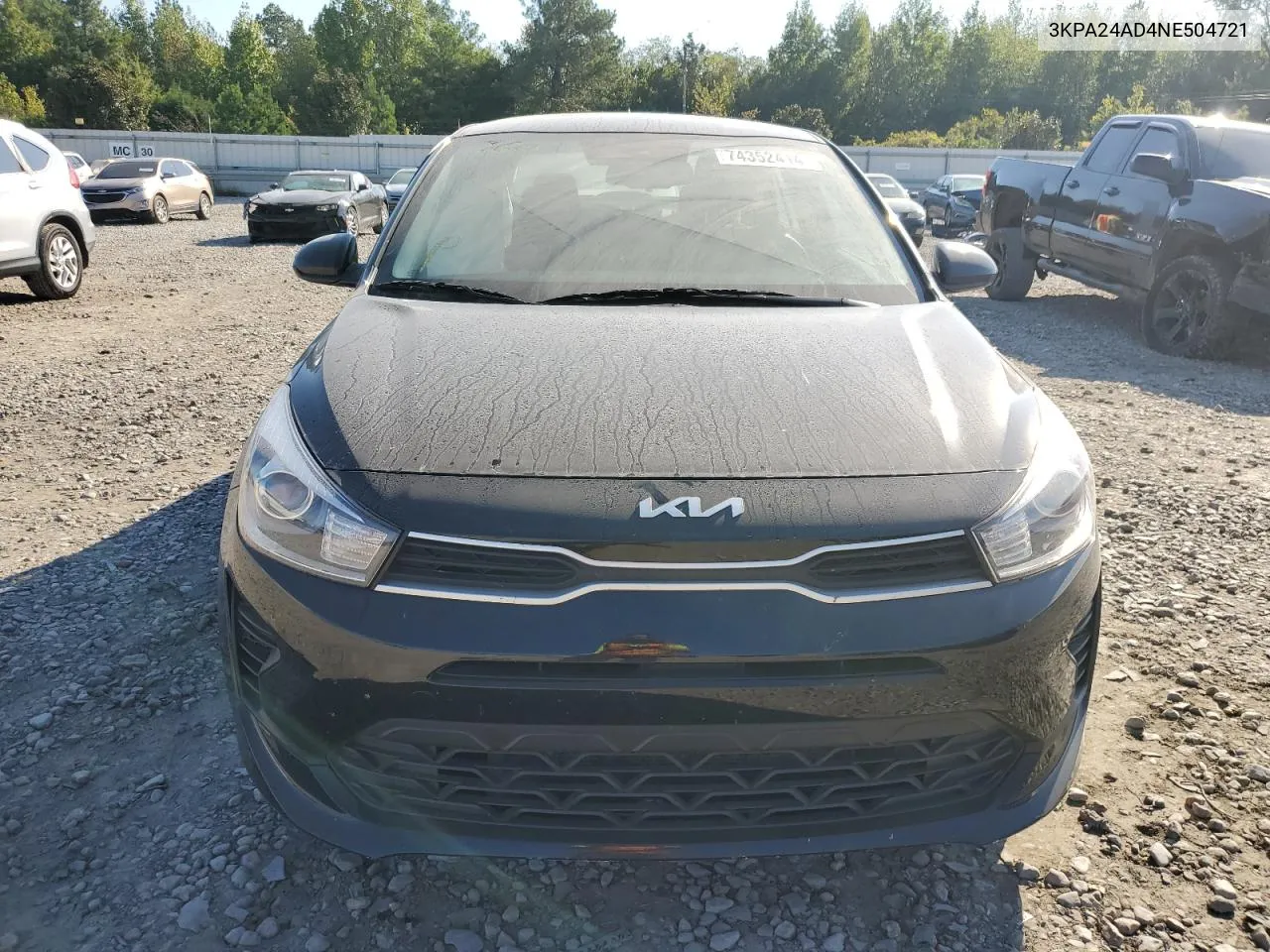 2022 Kia Rio Lx VIN: 3KPA24AD4NE504721 Lot: 74352414