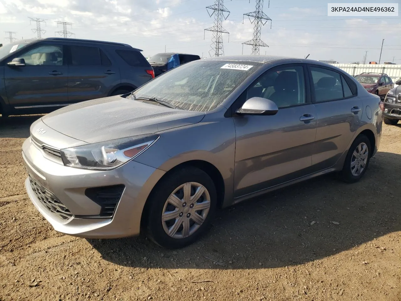 2022 Kia Rio Lx VIN: 3KPA24AD4NE496362 Lot: 74583724