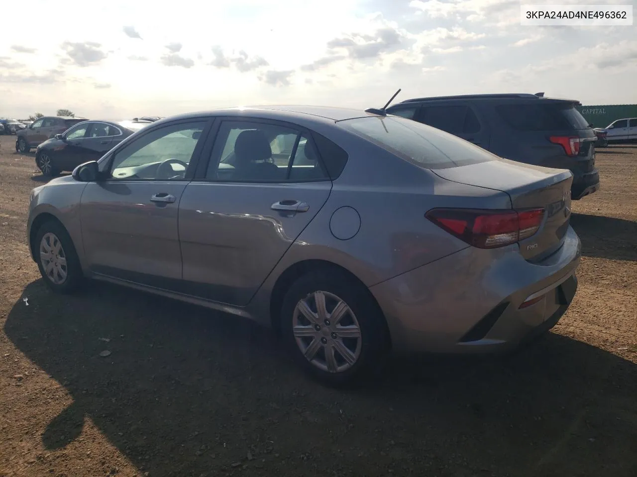 3KPA24AD4NE496362 2022 Kia Rio Lx