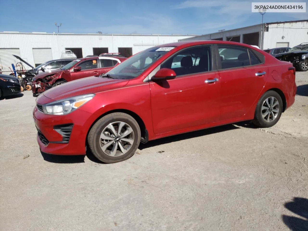 2022 Kia Rio Lx VIN: 3KPA24AD0NE434196 Lot: 76449514